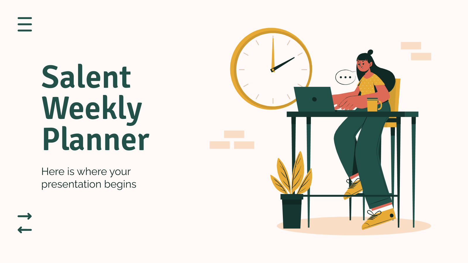 Salent Weekly Planner PowerPoint模板